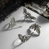 Salircon 4Pcs/set Goth Creative Butterfly Moth Skull Opening Ring Women Punk Joint Ring Halloween Jewelry Accessories Gift - Image 4