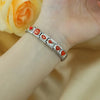 Women Red Glaze Flower Heart Kiss Me Charms Italian Links Fit 9mm Stainless Steel Bracelet Making Jewelry - Image 3
