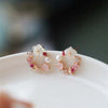 Y2k Pink Crystal Flower Pearl Butterfly Ear Studs Summer Korean Hoop Earrings For Women Jewelry Gift - Image 4