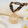 Exaggerated Metal Large Starfish Pendant Necklace for Women Vintage Brown Leopard Print Rope Short Choker Necklace Jewelry - Image 5