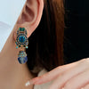 Rhinestone Bluey Crystal Clip Earrings for Womens Medieval Vintage Peisonality Sparkle Charms Earring Jewelry - Image 2
