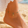 Bohemia Green Crystal Conch Tropical Fish Charms Tassel Anklet for Women Gold Plated Summer Holiday Foot Jewelry - Image 9