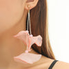 Large Yarn FLower Petal Earrings For Women Long Drop Jewelry Aesthetic Summer Accessories Party - Image 2
