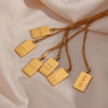 Individuality MessageTarot Necklace Stainless Steel Gold Plated Square Geometric Gold Necklace - Image 3