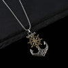 Women Mens Stainless Steel Vintage Necklace Navy Pirate Anchor Pendant Rotating Ship Rudder Punk Jewelry Gift - Image 2