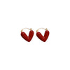 Vintage Red Enamel Love Heart Hoop Earrings For Women Elegant Dripping Oil Temperament Earrings Wedding Jewelry Gifts - Image 6