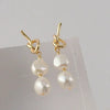 Delicate Irregular Freshwater Pearl Earring For Women Gold Color Metal Hanging Drop Earrings Statement French Jewelry - Image 21