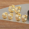 Water-drop Hollow Design Sparkling Zircon Circle Hoop Earrings For Women Female Bridal Wedding Ear Jewelry Gift - Image 1