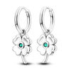 Colorful Cubic Zirconia Huggie Hoop Earrings in Flower Butterfly and Clover Designs - Image 29