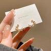 Colored Inlaid Rhinestone Leaf Earrings for Women Curved Moon Stud Earrings Temperament Jewelry - Image 3