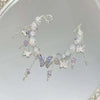 Korean Pink Crystal Flowers Butterfly Pendant Beaded Bracelet For Women Sweet Beaded Chain Bracelet Jewelry Gifts - Image 6