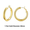 Women Gold Hoop Earrings Gold Plated Thick Gold Hoops Earrings With Silver Needles Gift for Women - Image 13