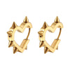 Creative Hip-Hop Rivet Heart Hoop Earrings For Women Stainless Steel Geometric Ear Buckle Piercing Cool Rock Punk Stud Jewelry - Image 4