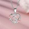Cute Female A-Z Letter Flower Pendant Necklace Silver Color Wedding Jewelry Gift For Women - Image 3