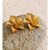 Stainless Steel Metal Flower Stud Earrings Pvd Plated Charm Statement Jewelry Accessories Gift - Image 4