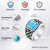 Stylish Stone Turquoise Ring for Men, Stainless Steel Signet Ring,Vintage Birthday Jewelry Gift for Him Dad - Image 5