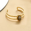 Inlaid Stone Stainless Steel Engagement Rings for Women Adjustable Opening Simplicity Vintage Ring Jewelry - Image 29