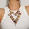 Punk Metal Heart Pendant Necklaces for Women Vintage Double Layered Choker Chain Necklaces Party Jewelry Gifts - Image 7