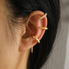3Pcs/set C Shape Rhinestone Zircon Ear Clip Earring for Women Simple Tassel Geometry No Piercing Ear Cuff Party Jewelry Gift - Image 9