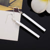 Silver Rectangle Geometry Dangle Drop Earrings For Women Ladies Vintage Jewelry Accessories - Image 5