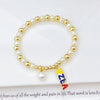 Selling Pearl Chain Violin Round Heart-Shaped Venezuela Flag Stretch Bracelet: for Women Party Patriotic Jewelry Gift - Image 11