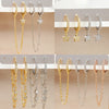 Women Stainless Steel Double Chain Hoop Earrings Crystal Tassel Earrings Party Wedding Jewelry Statement Gift - Image 1