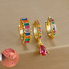 3PCS Colorful Cubic Zirconia Stainless Steel Hoop Earrings Set for Women Pendant Water Drop Earring Cartilage Piercing Jewelry - Image 1