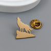 Fun Hillside Lone Wolf Gold Plated Badge, Silver Collar Brooch, Black Lapel Pin, Men's Suit Accessories Set, Father's Gift - Image 2