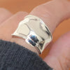 Silver Rings for Women Couple Minimalist Handmade Simple Wide Smooth Ring Party Jewelry Gift Prevent Allergy - Image 3
