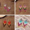 Seed Beads Earrings Hand Weaving Beaded Simplicity Colour Retro Bohemia Geometry Alloy Ma'am Tassel Earrings - Image 1