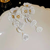 Flower petals tassel earrings small fresh and sweet temperament exaggerated earrings - Image 11