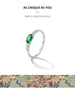 Silver Oval Gemstone Ring for Women Green Pink Zirconium Prongs Setting Ring Wedding Bridal Jewelry Gift - Image 10