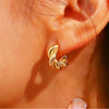 Twisted Chunky Round Hoop Earrings For Woman De Acero Inoxidable - Image 2