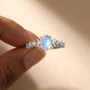 Silver Imitation Opal Moon Rings for Women Aesthetic Wedding Accessories Fancy Anniversary Gift Statement Jewelry - Image 1
