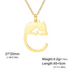 Kitten Cat Pendant Necklace For Women Stainless Steel Cold Color Lovely Cats Animal Neck Chain Jewelry Gift - Image 7