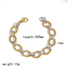 Gold Plated Stainless Steel Oval Chain Bracelet Chunky Statement Bangle for Women Men Stackable Jewelry - Image 9