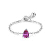 Silver 12 Month Birthday Stone Adjustable Chain Rings For Women Everyday Wear And As Gifts - Image 10