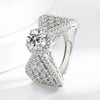 Silver Ring Full of Diamonds and Zircon Open Ring Couple Simple Ring Birthday Party Wedding Jewelry Gift - Image 1