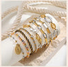 Two-Tone Stainless Steel Link Bracelet with Mixed Chain Design - Image 18