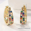 1 Pair of Colored Zircon Geometric Pendant Earrings Ladies' Classic and Holiday Party Jewelry Gift - Image 4