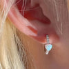 Colorful Imitation Opal Heart Hoop Earrings Sweet Romantic Ear Women’s Accessories Versatile Party Jewelry Gifts - Image 3