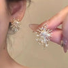 Sparking Snowflake Earrings For Women Shiny Zircon Imitation Pearl Firework Earring Christmas Year Party Jewelry - Image 4