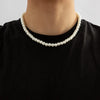 Simple Imitation-Pearl Beaded Short Choker Necklace for Men White Beaded Chains on Neck Accessories Jewelry - Image 1