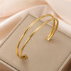 Boho Arm Bracelet for Women Stainless Steel Gold Color Minimalist Open Bangle Jewelry Birthday Gift - Image 9