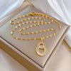 Classic Gold Color Stainless Steel Necklace For Women Shiny Zircon Geometric Heart Pendant Necklaces Jewelry Gift - Image 3