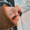 Cute Happy Cat Fidget Spinner Rings Rotate Freely for Women Metal Copper Knuckle Ring Wedding Jewelry - Image 2