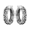 Openwork Leaf Pattern Hoop Earrings with Sculpted Detail - Image 10