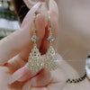 Simple Design Water Drop Shape Rhinestones Earrings for Women Light Shiny Zircon Hollow Earrings Jewelry Accessories - Image 2