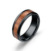 Stainless Steel Wood Grain Inlaid Rings For Men Retro Domineering 8mm Knuckle Jewelry Ring Boyfriend Party Gifts - Image 7