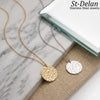 Hiraeva 13mm Hammered Disc Pendant Necklace Stainless Steel Dainty Minimalist Coin Choker Adjustable Jewelry - Image 3